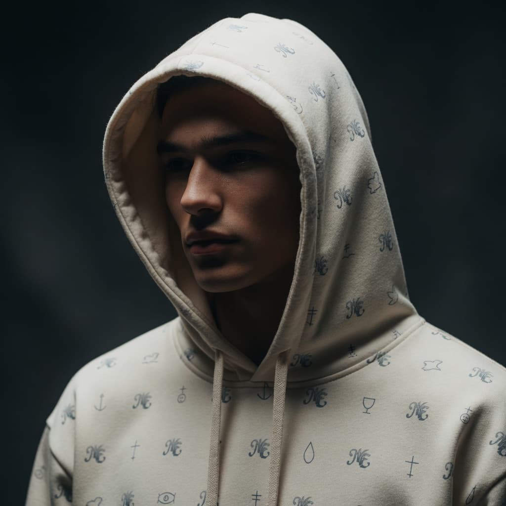 Monogram hoodie detail