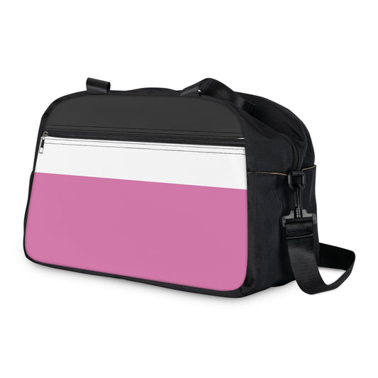 Black and pink bag with a white stripe